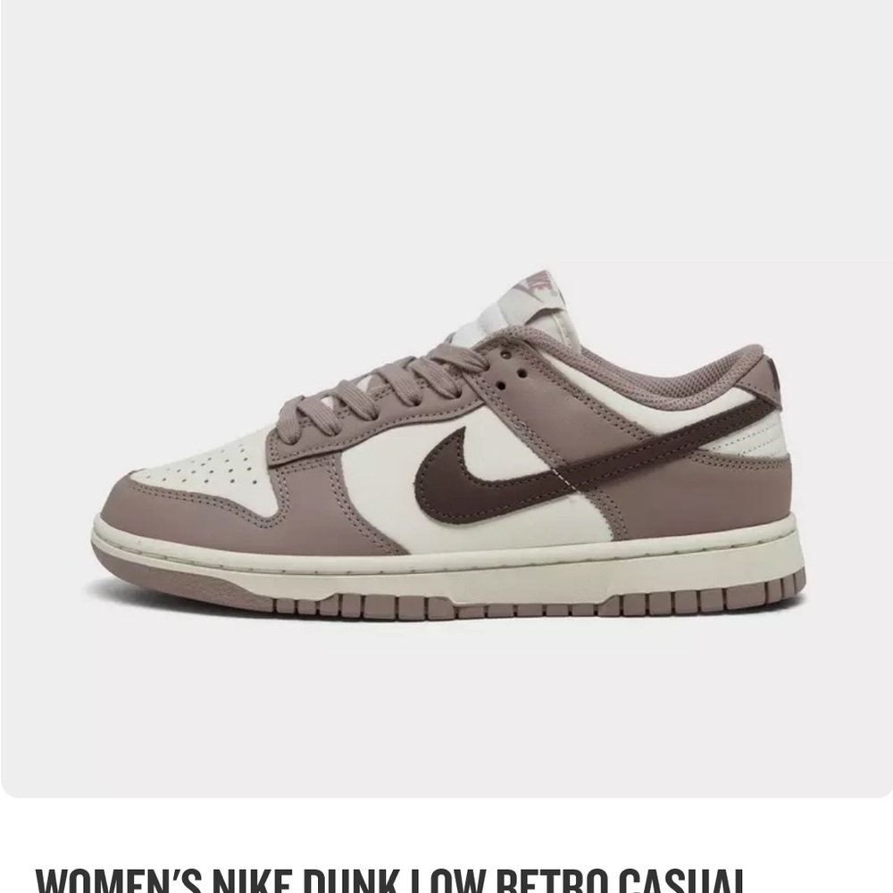 Nike Women's Dunk Low Retro Sneakers - Brown and Cream